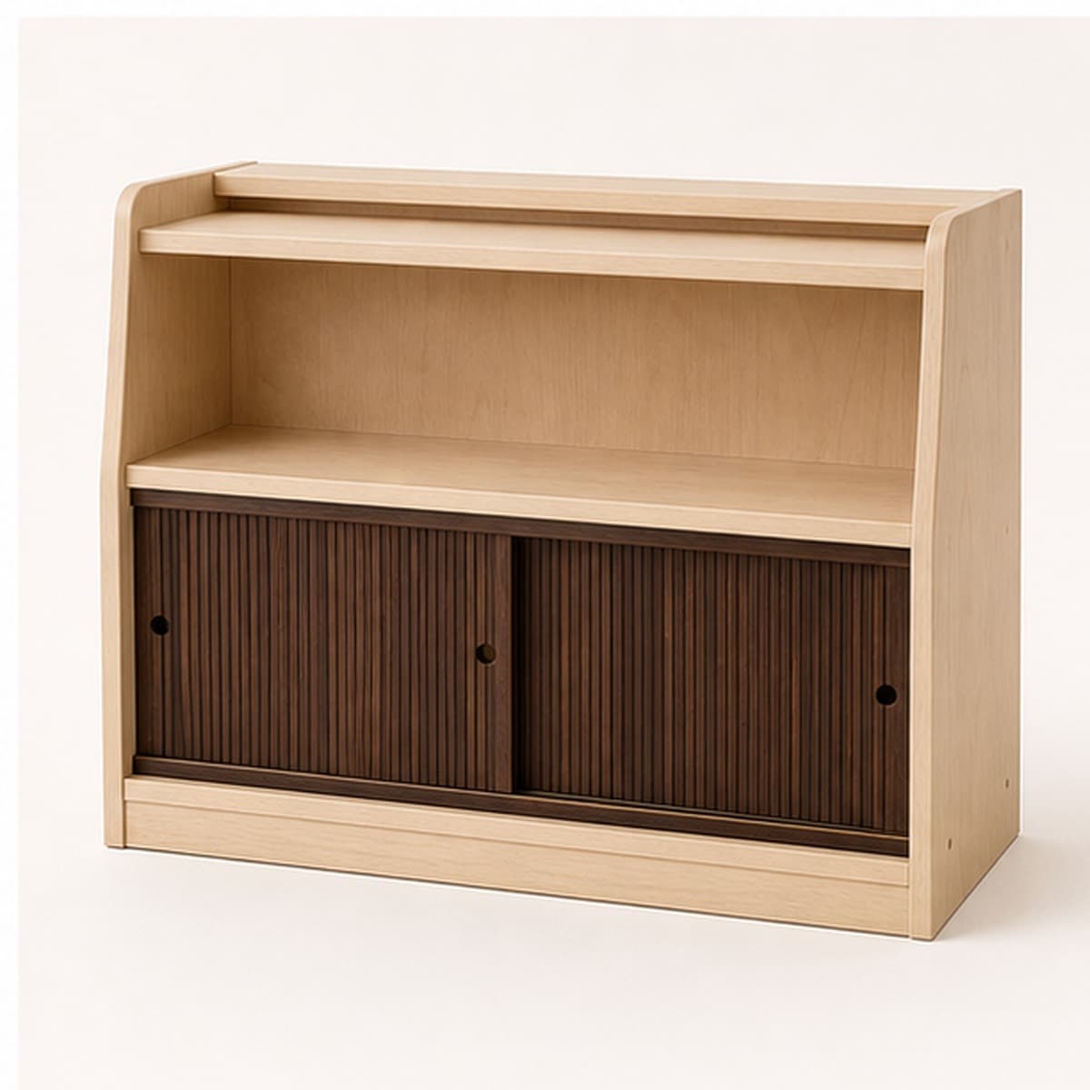 Maple Coffee Bar Hutch Topper shown as a clean product-only view on a warm white surface
