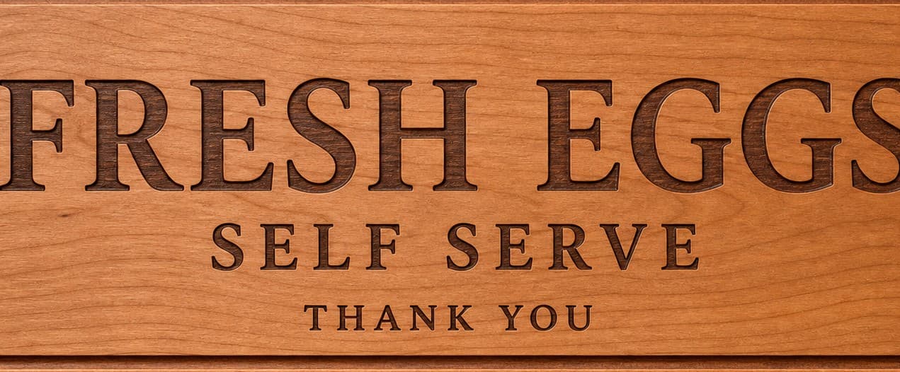 Close grain and material detail of Custom Farmstand Market Vendor Sign