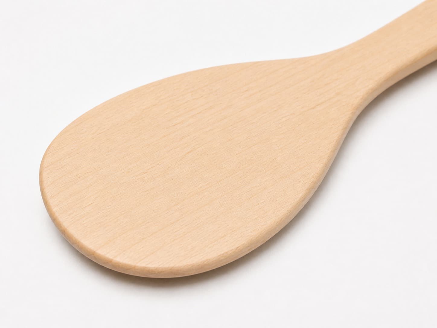 Close grain and material detail of Rounded Maple Rice Paddle