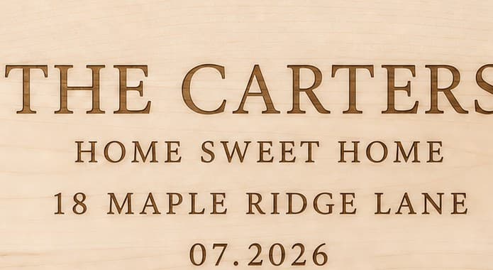 Close grain and material detail of Realtor Closing Gift Maple Board