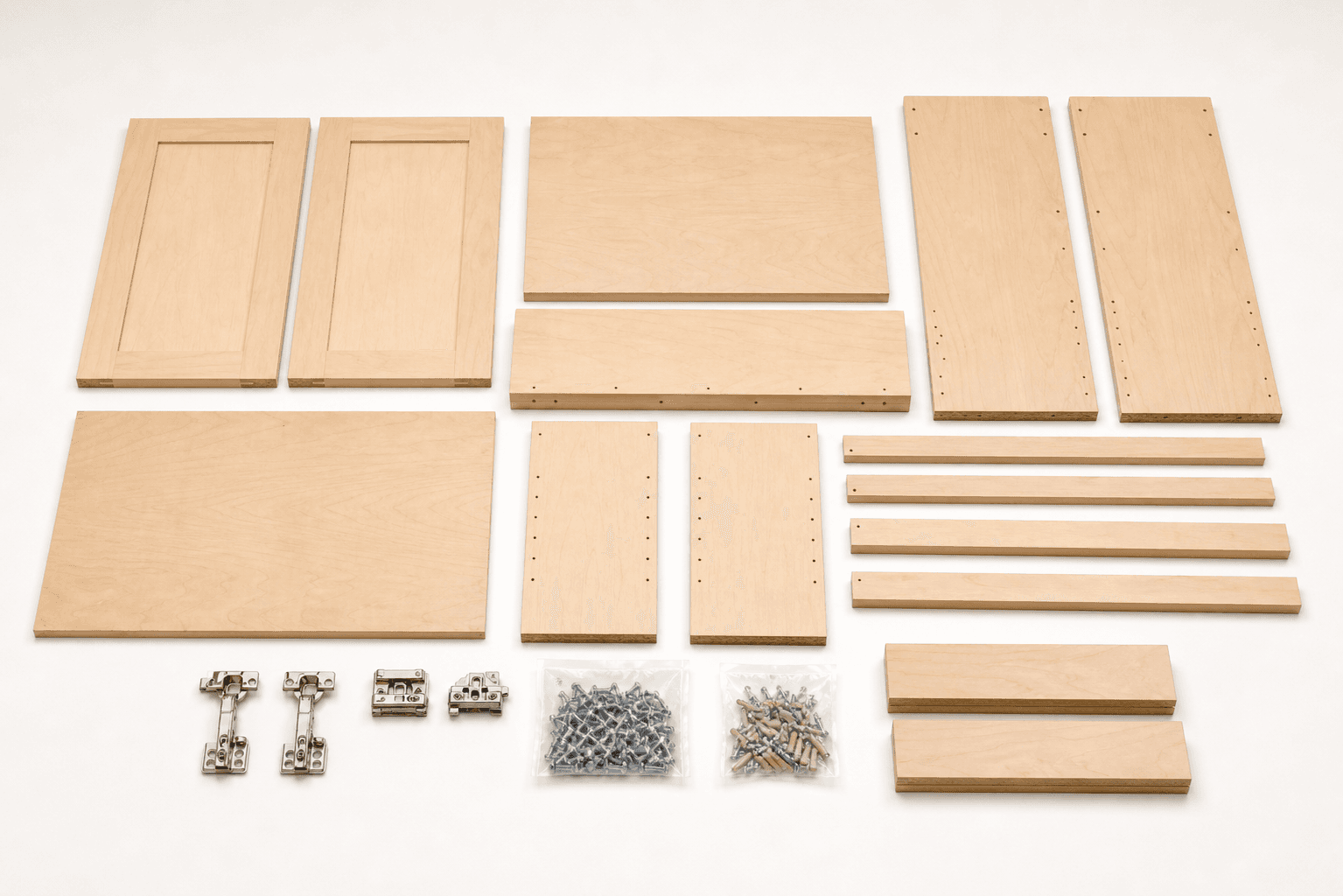 RTA Maple Plywood Coffee Bar Cabinet 36 x 18 shown as a flat-pack ready-to-assemble cabinet kit