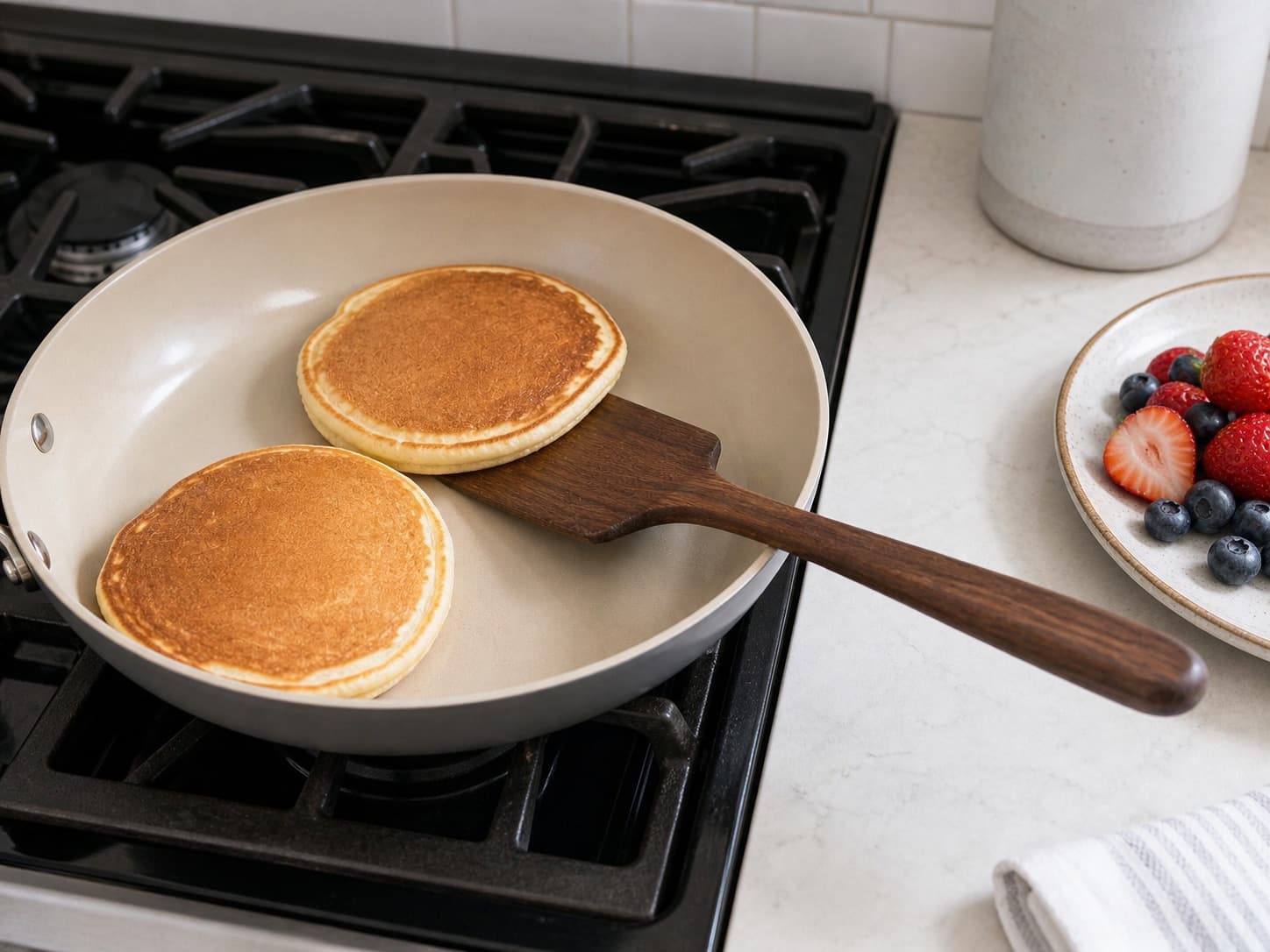 Flat Spatula Turner being used in a realistic kitchen setting