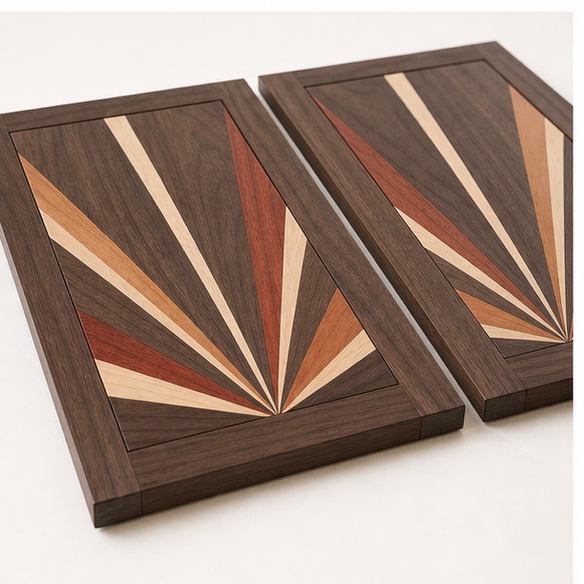 Art Deco Walnut Cabinet Door Pair shown with parts, profile, or build details
