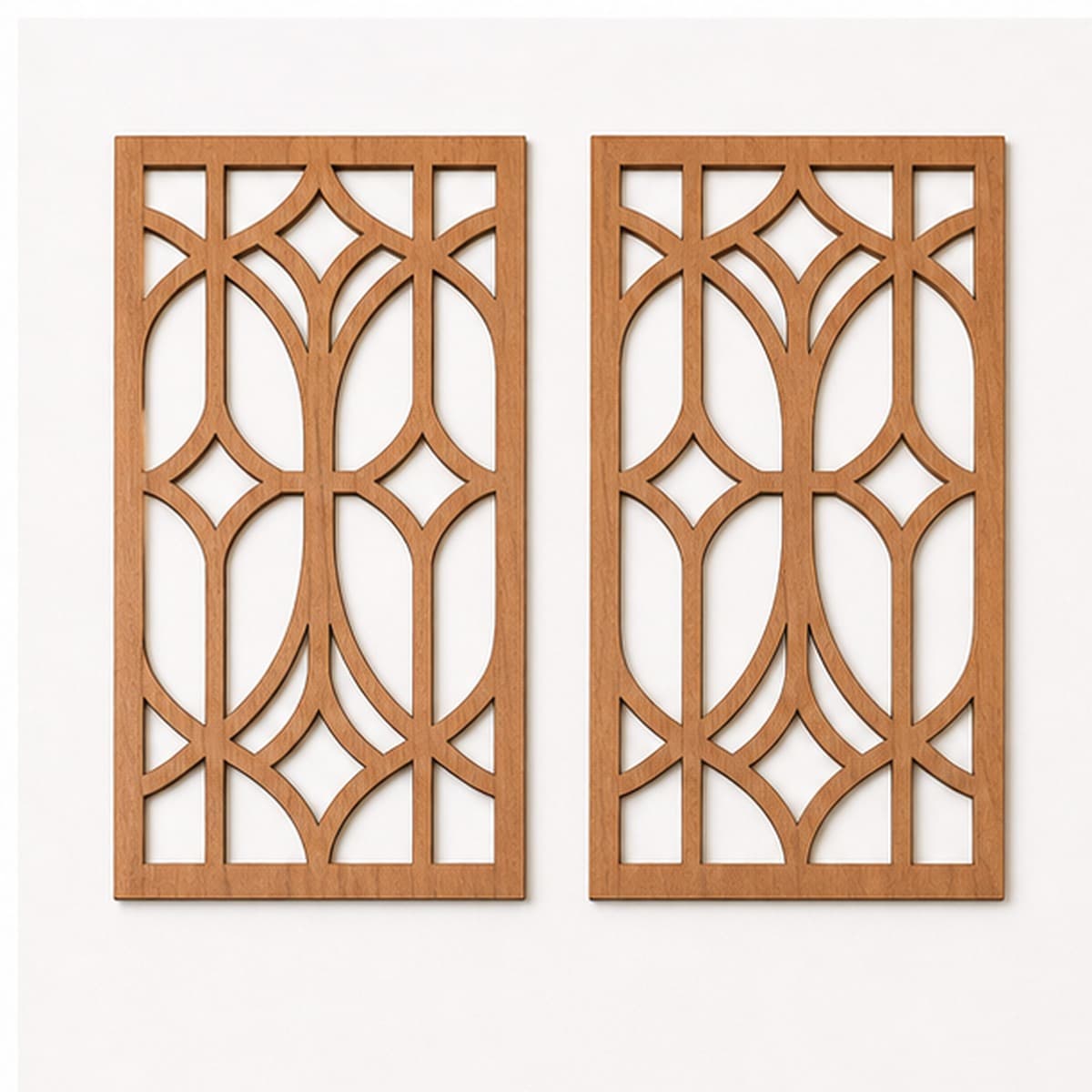 Mid-Century Arch Cabinet Insert Pair shown as a clean product-only view on a warm white surface