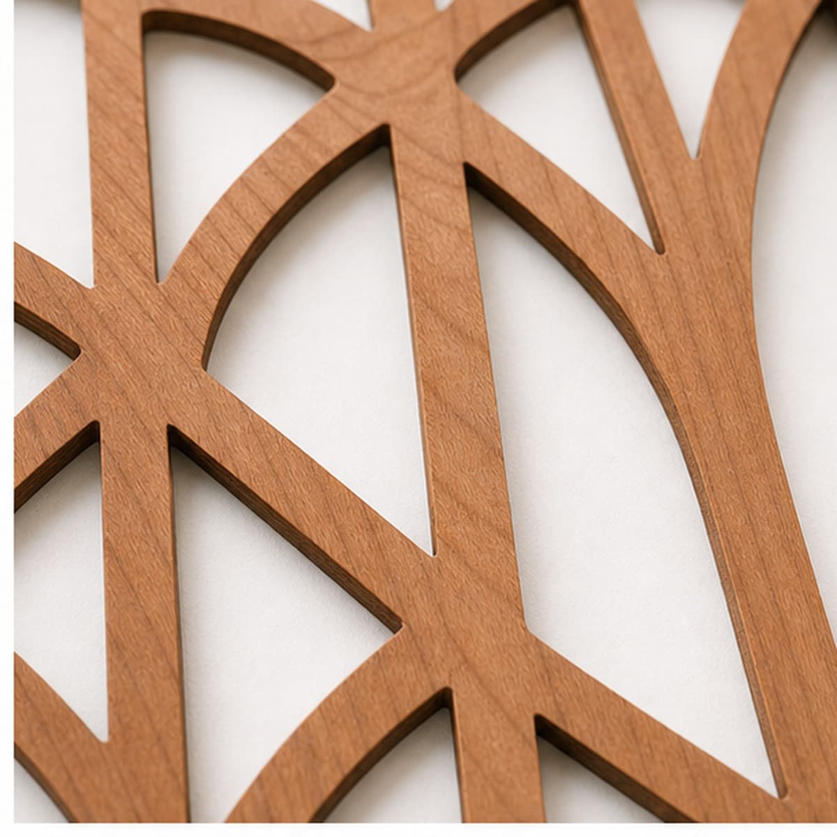 Close material and joinery detail of Mid-Century Arch Cabinet Insert Pair