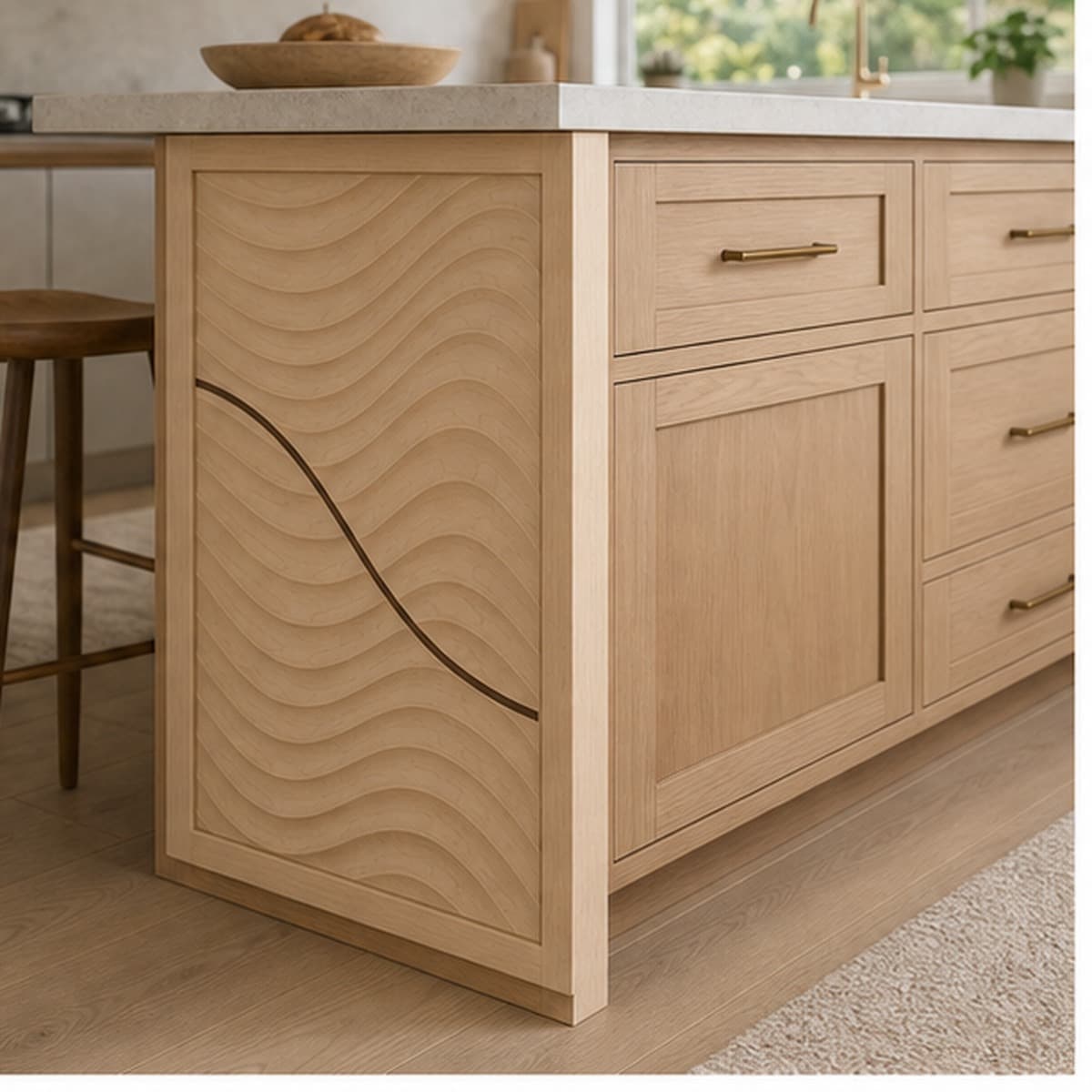 Parametric Wave Island End Panel shown installed or in use in a realistic room