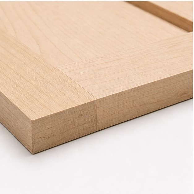 Close grain and material detail of Custom Replacement Shaker Drawer Front