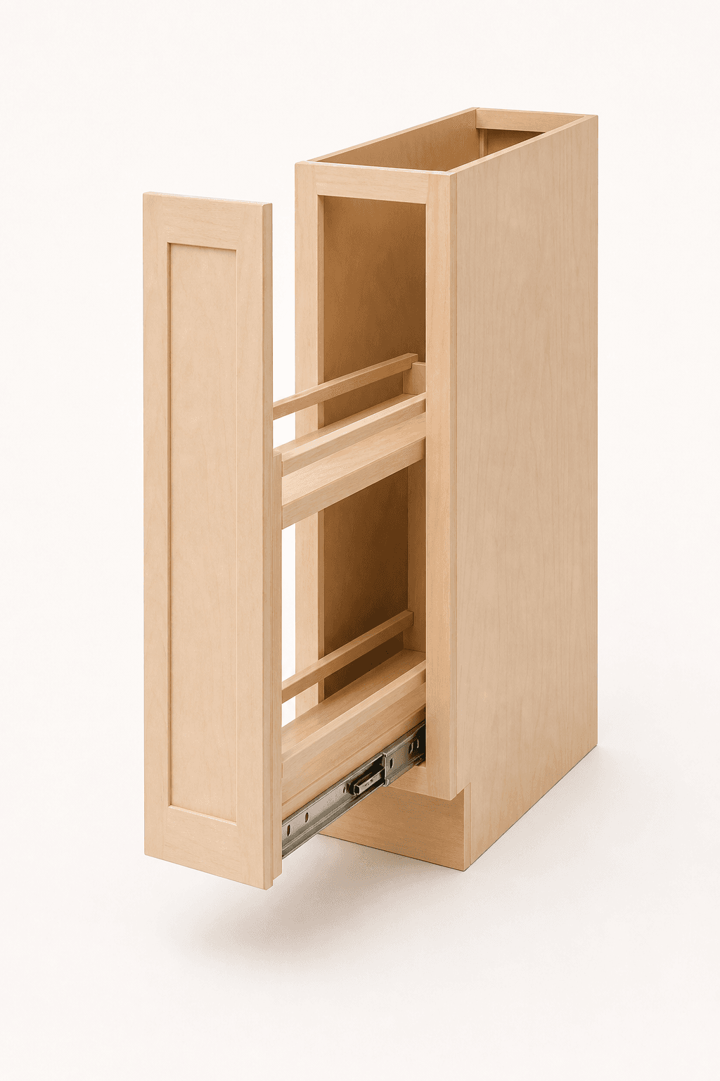 RTA Slim Spice Pull-Out Cabinet 9 x 24 shown fully assembled on a warm white product surface