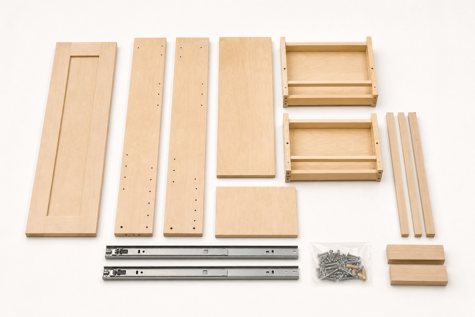 RTA Slim Spice Pull-Out Cabinet 9 x 24 shown as a flat-pack ready-to-assemble cabinet kit